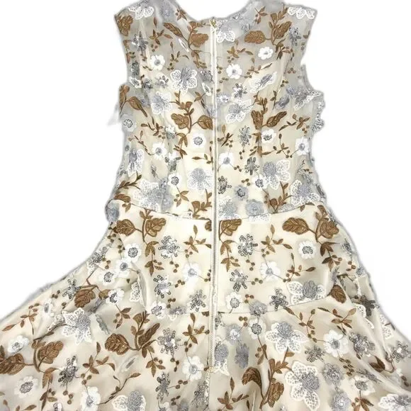 NWT Bronx and Banco Della Blanc Mesh Illusion Sequin Embellished Mini Dress US 6 - Picture 6 of 11